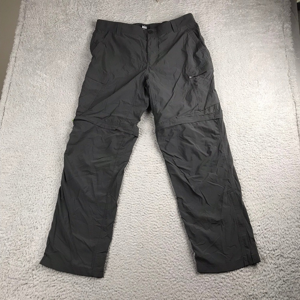 REI Co-op Sahara Convertible Pants Mens 36 (36x30)Gray Relaxed Hiking Outdoor